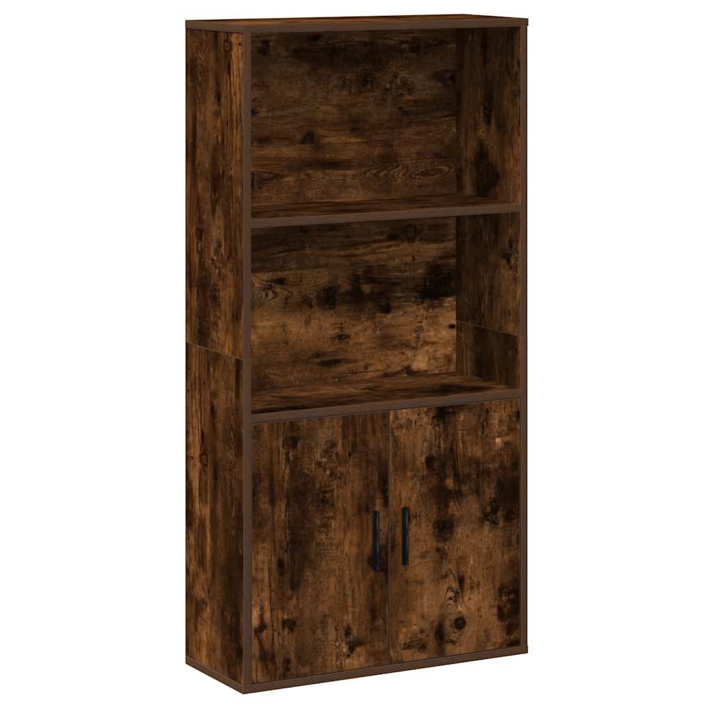 Bokhylle røkt eik 60x24x120 cm konstruert tre