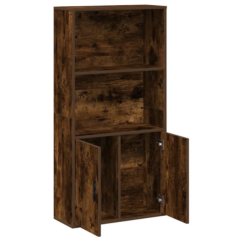 Bokhylle røkt eik 60x24x120 cm konstruert tre
