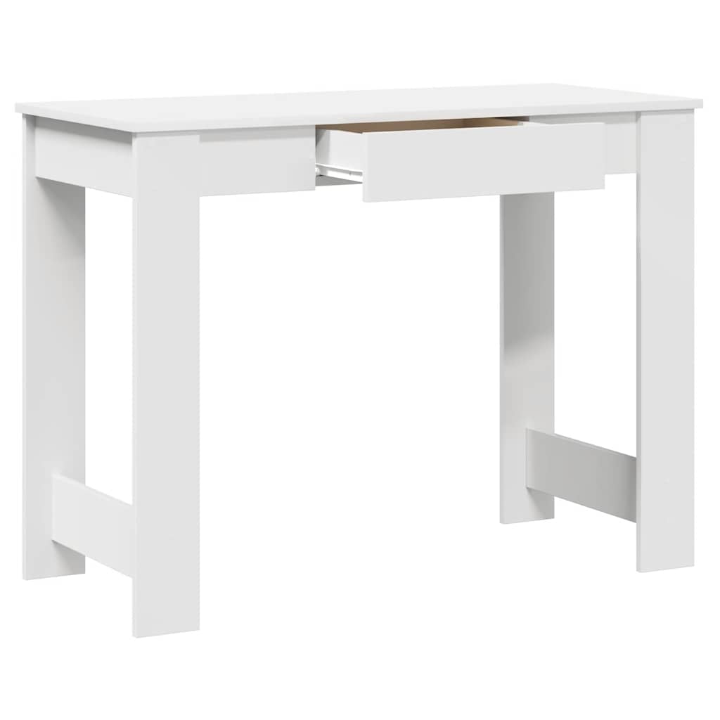Skrivebord hvit 100x45x75 cm konstruert tre