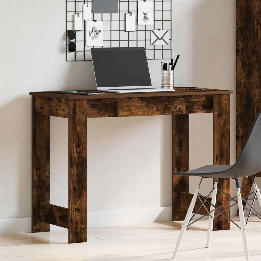Skrivebord røkt eik 100x45x75 cm konstruert tre