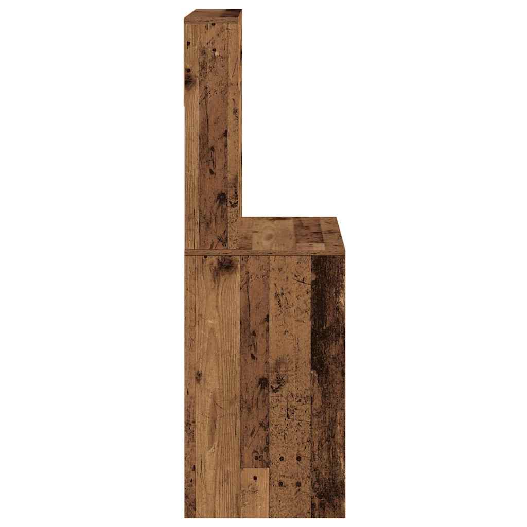 Skrivebord med hyller gammelt tre 100x45x140 cm konstruert tre