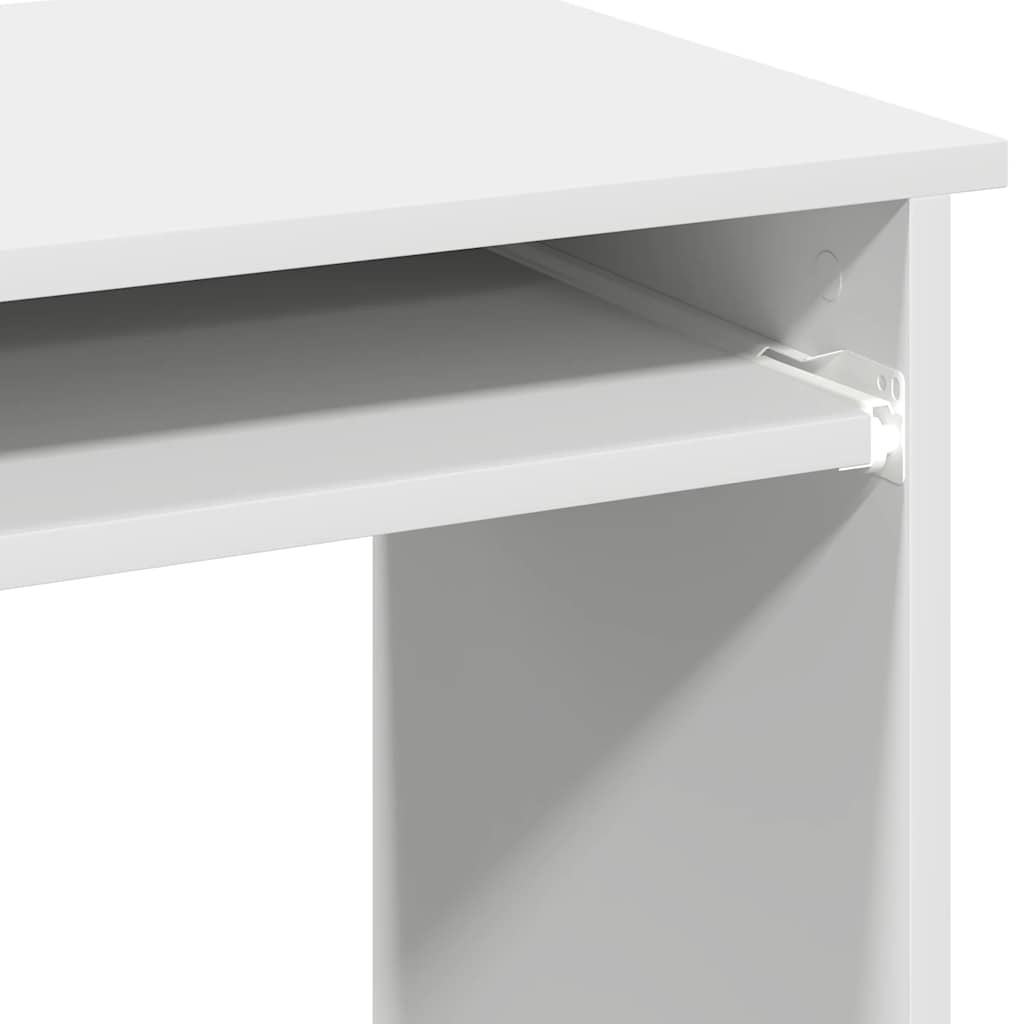 Skrivebord med hyller hvit 84x40x78 cm konstruert tre