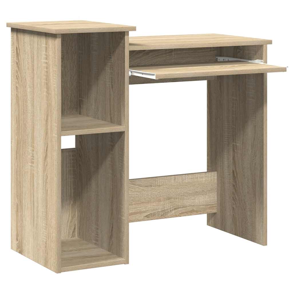 Skrivebord med hyller sonoma eik 84x40x78 cm konstruert tre