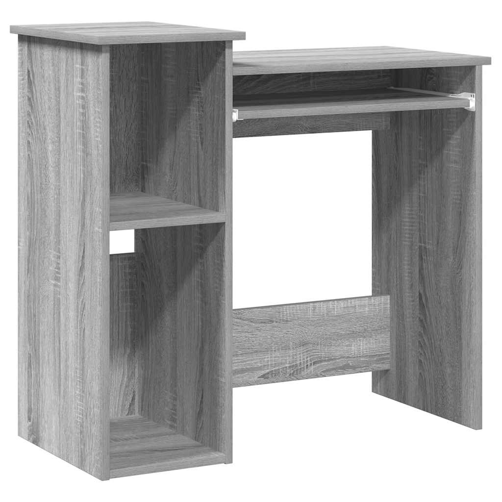 Skrivebord med hyller grå sonoma 84x40x78 cm konstruert tre