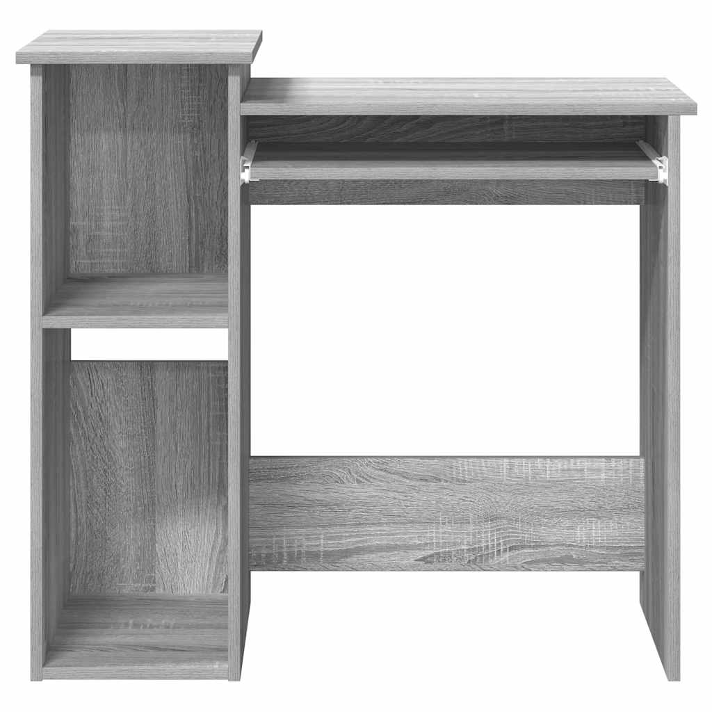 Skrivebord med hyller grå sonoma 84x40x78 cm konstruert tre