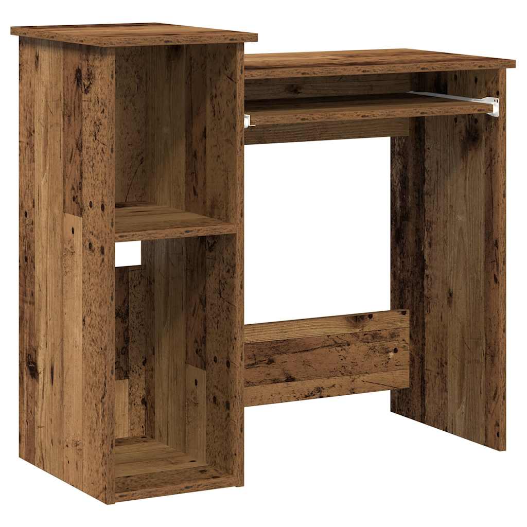 Skrivebord med hyller gammelt tre 84x40x78 cm konstruert tre