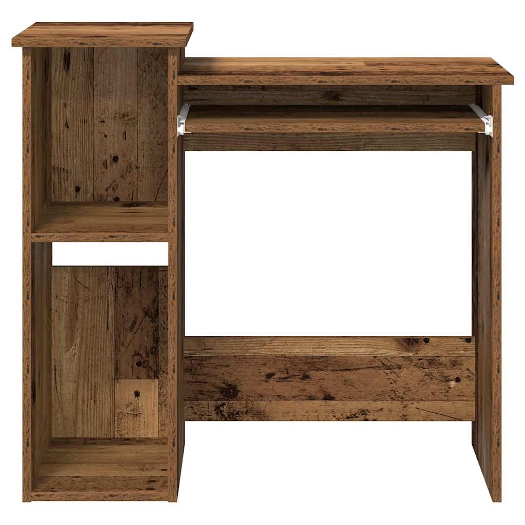 Skrivebord med hyller gammelt tre 84x40x78 cm konstruert tre