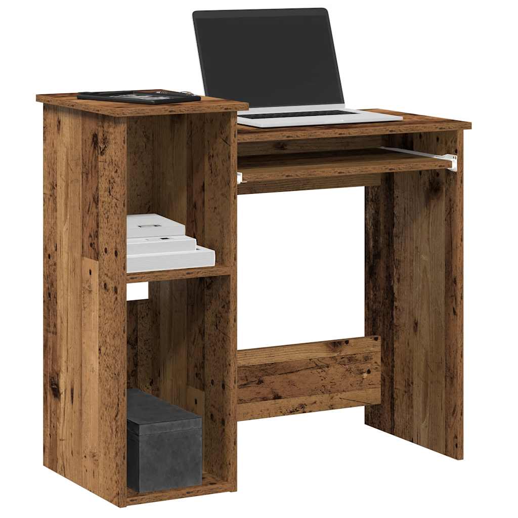 Skrivebord med hyller gammelt tre 84x40x78 cm konstruert tre