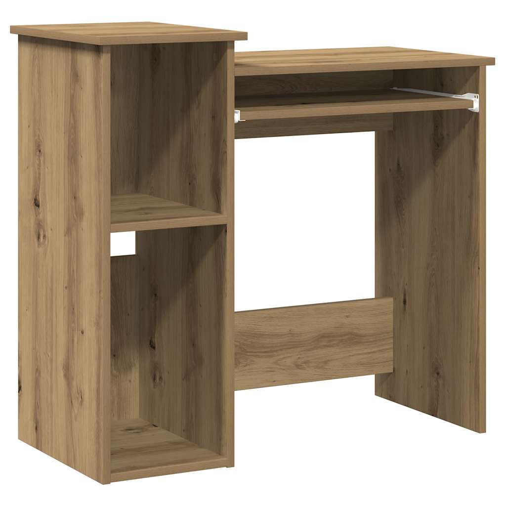 Skrivebord med hyller artisan eik 84x40x78 cm konstruert tre