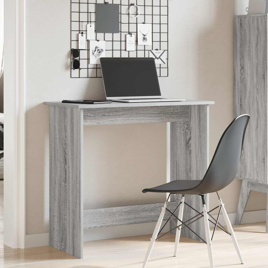 Skrivebord grå sonoma 80x40x75 cm konstruert tre