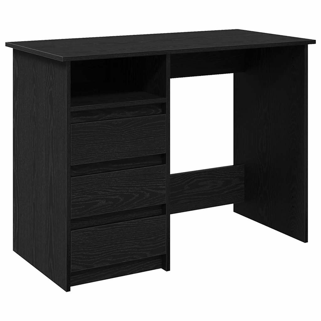 Skrivebord svart 102x50x75 cm konstruert tre