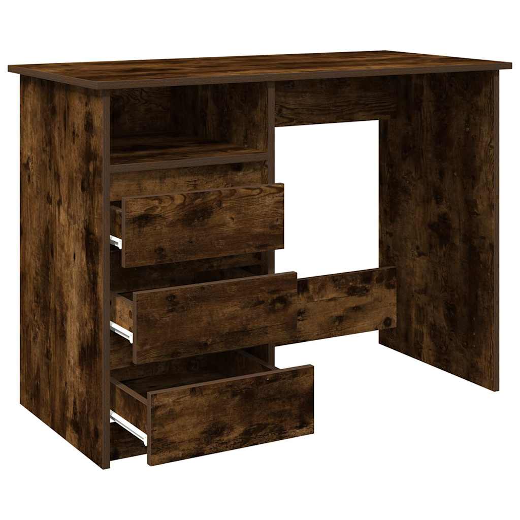 Skrivebord røkt eik 102x50x75 cm konstruert tre