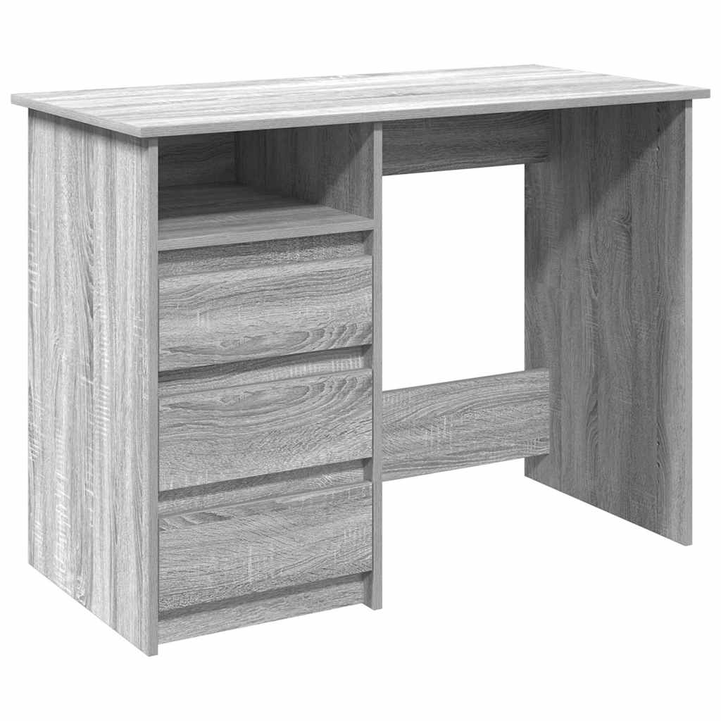 Skrivebord grå sonoma 102x50x75 cm konstruert tre