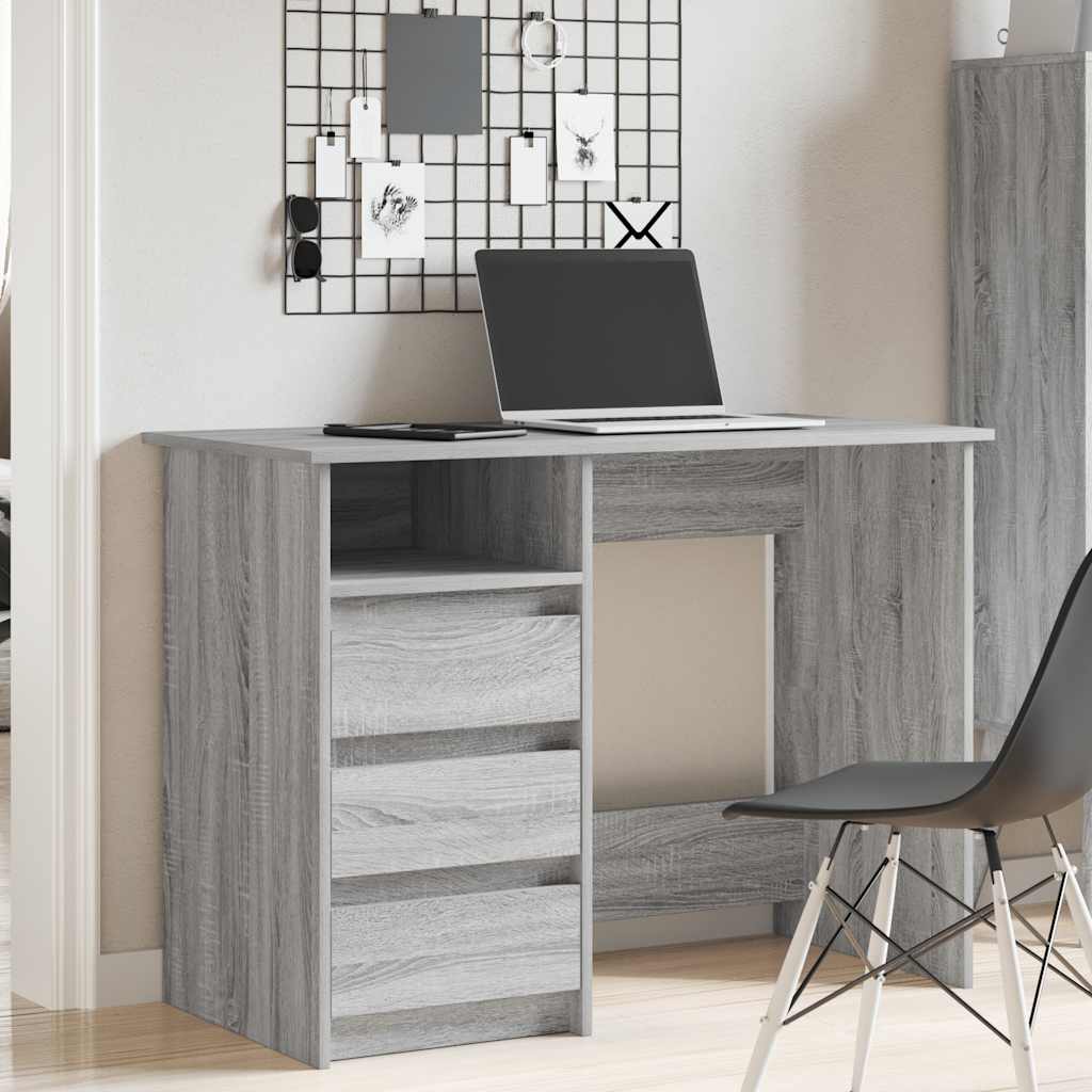 Skrivebord grå sonoma 102x50x75 cm konstruert tre
