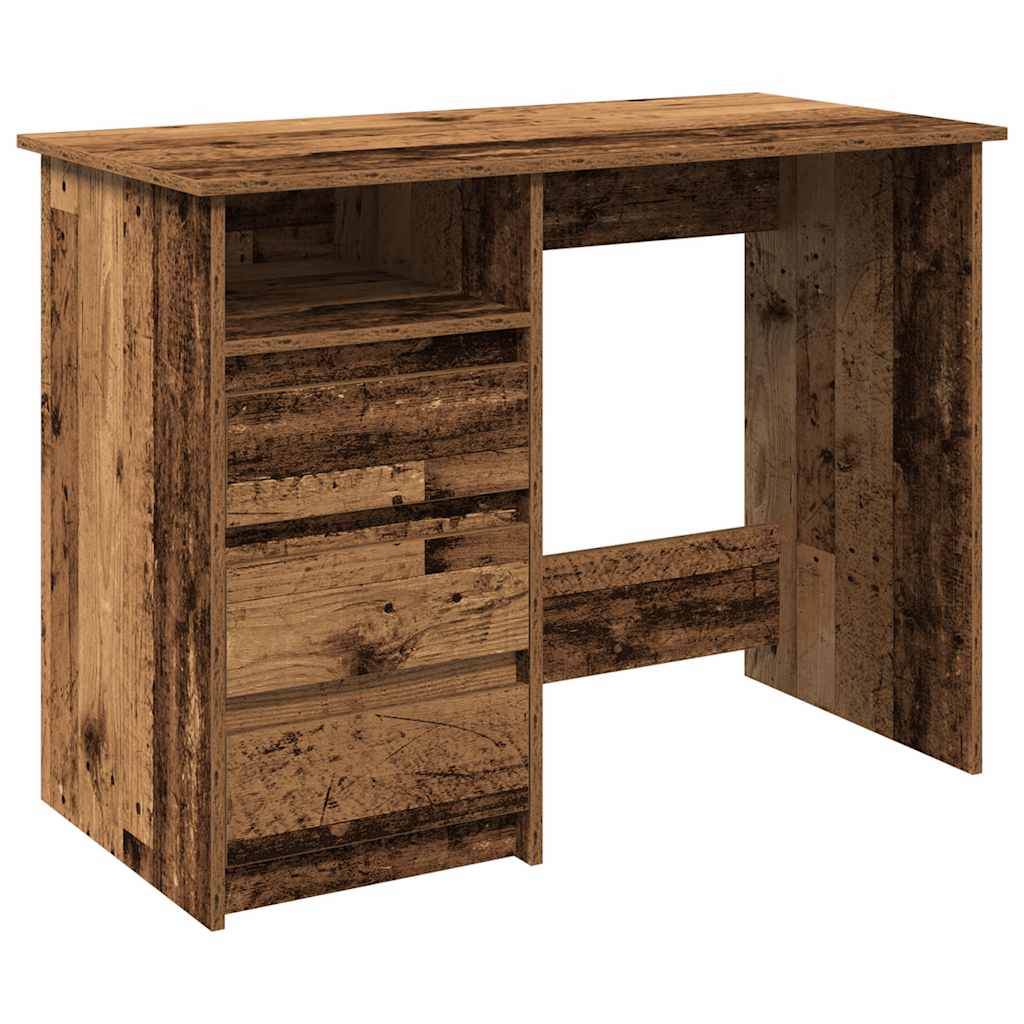 Skrivebord gammelt tre 102x50x75 cm konstruert tre