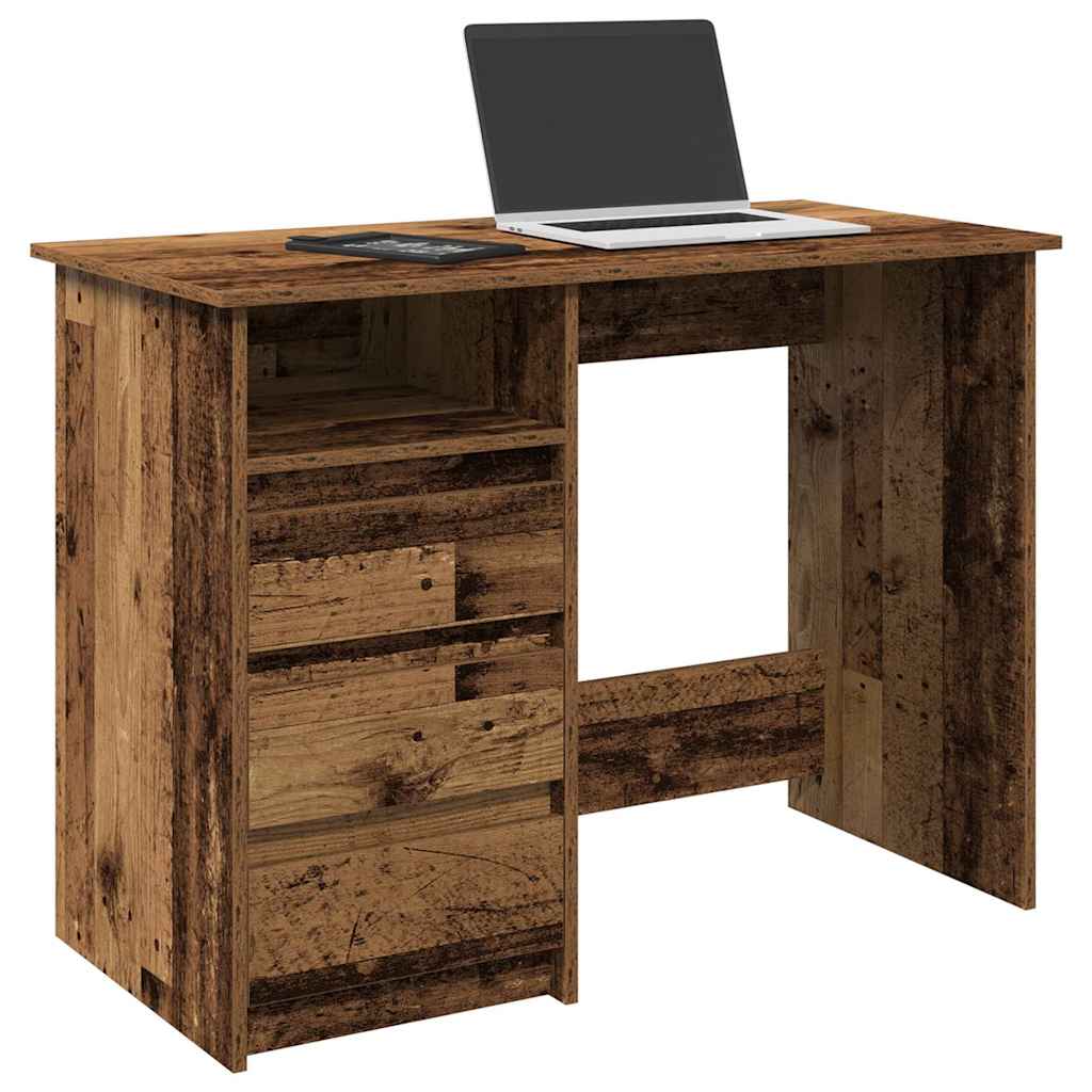 Skrivebord gammelt tre 102x50x75 cm konstruert tre