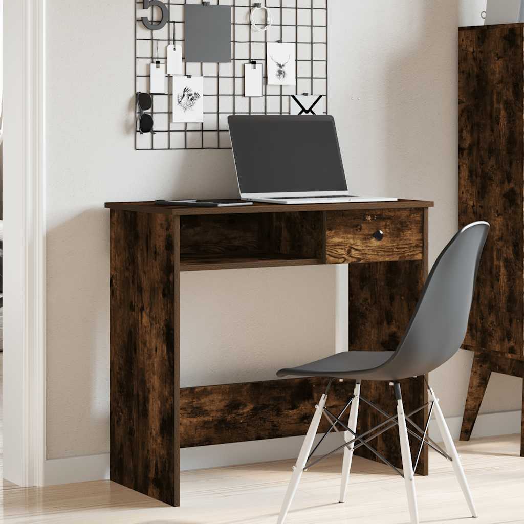 Skrivebord røkt eik 80x40x75 cm konstruert tre