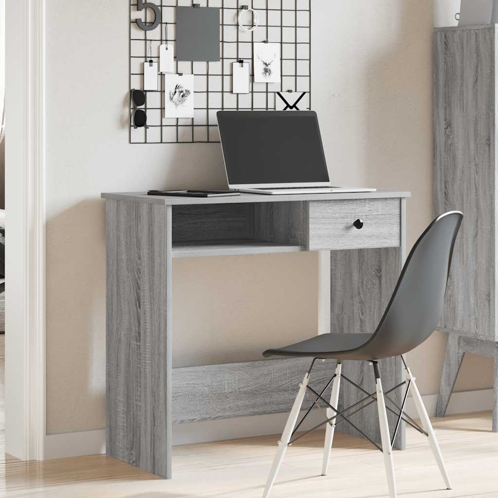 Skrivebord grå sonoma 80x40x75 cm konstruert tre