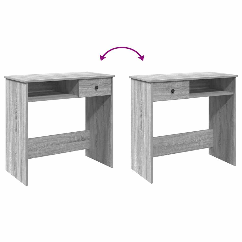 Skrivebord grå sonoma 80x40x75 cm konstruert tre