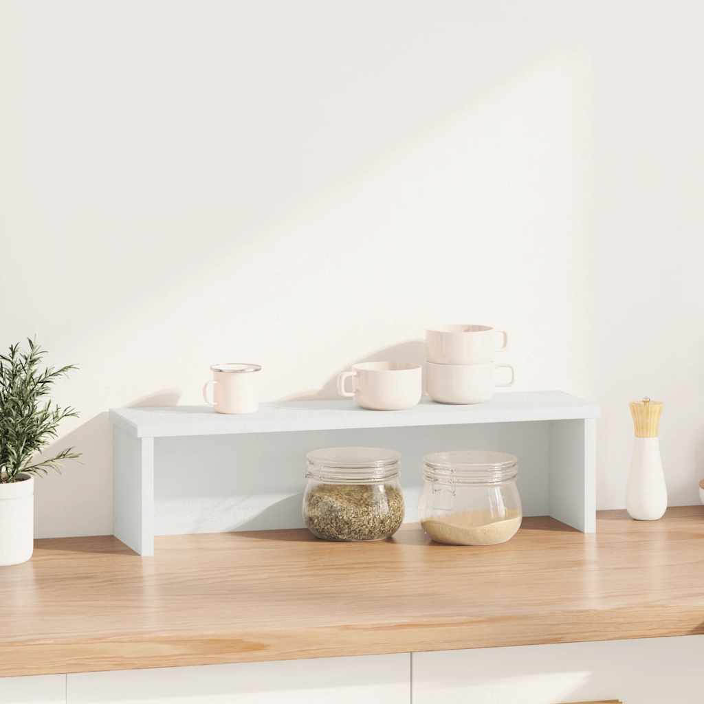 Kjøkkenstativ stablebare hvit 60x15x16 cm konstruert tre vidaXL