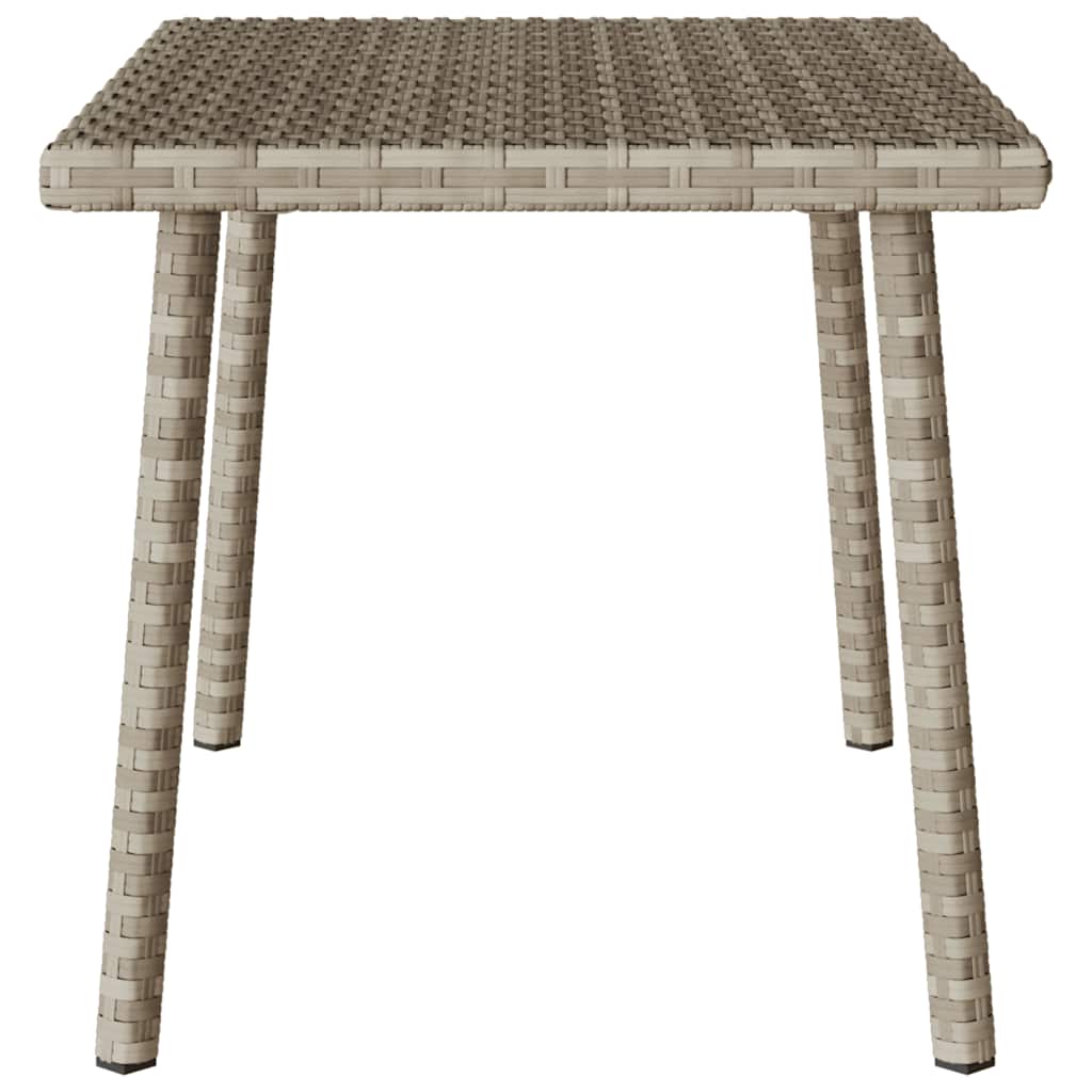 Hage salongbord rektangulær lysegrå 60x40x37 cm polyrotting