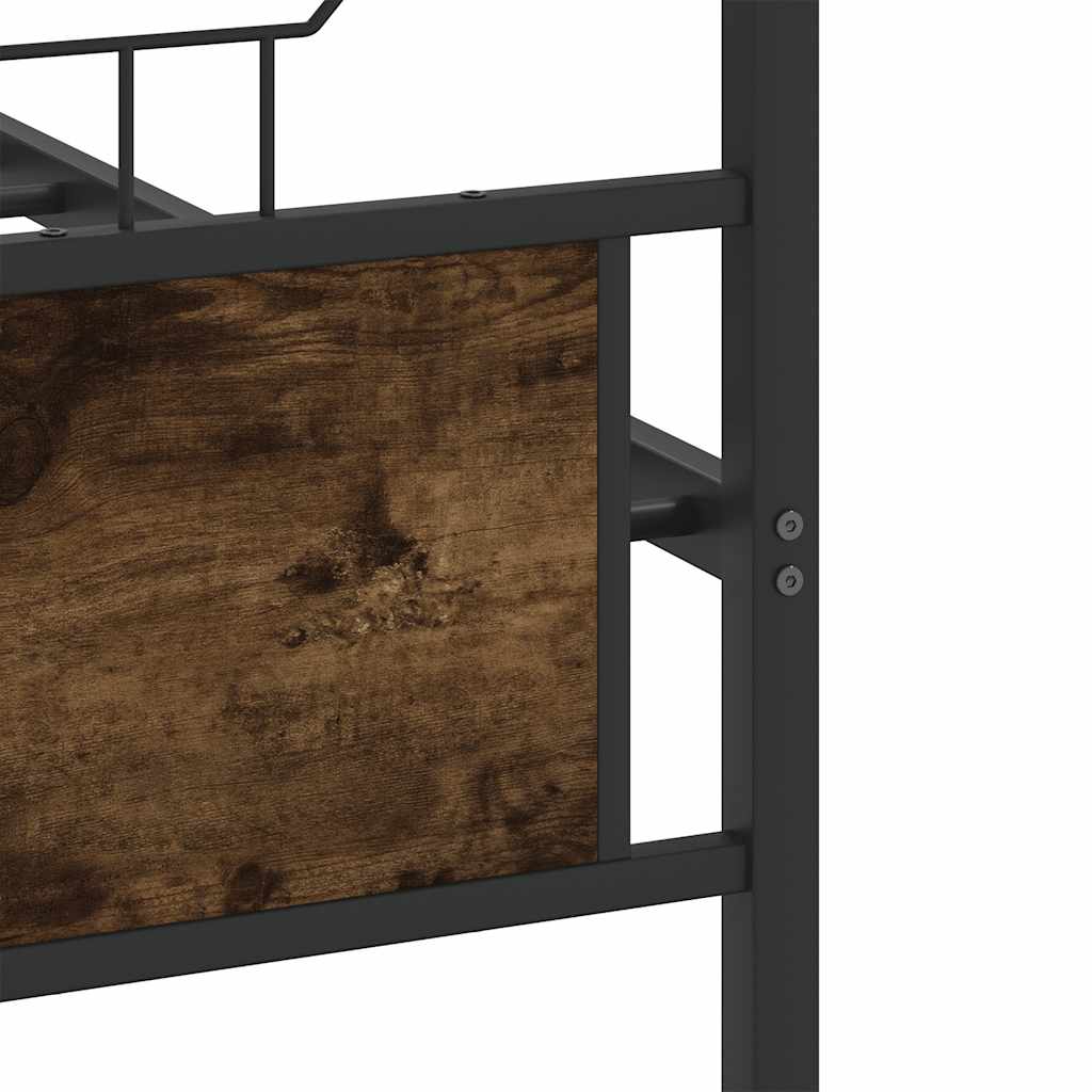 Sengeramme i metall uten madrass røkt eik 183x213 cm