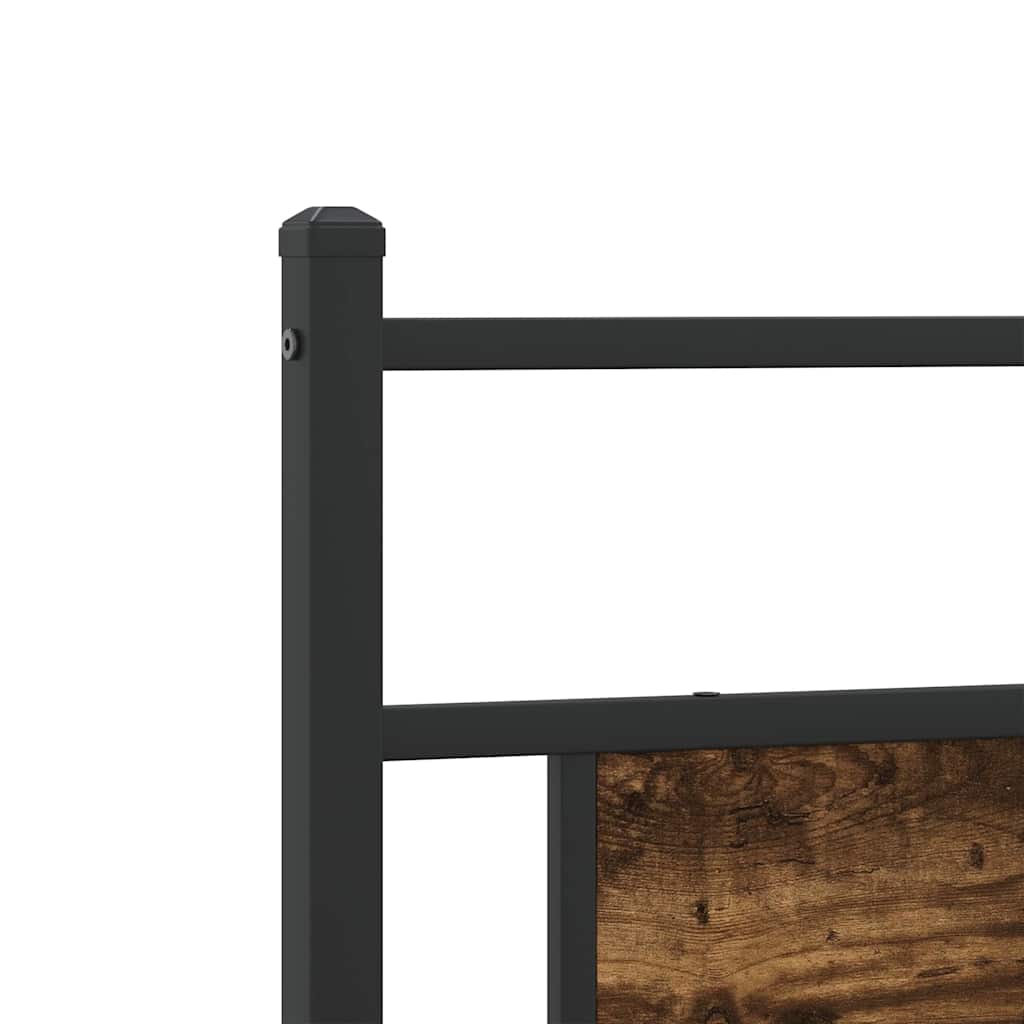 Sengeramme i metall uten madrass røkt eik 200x200 cm