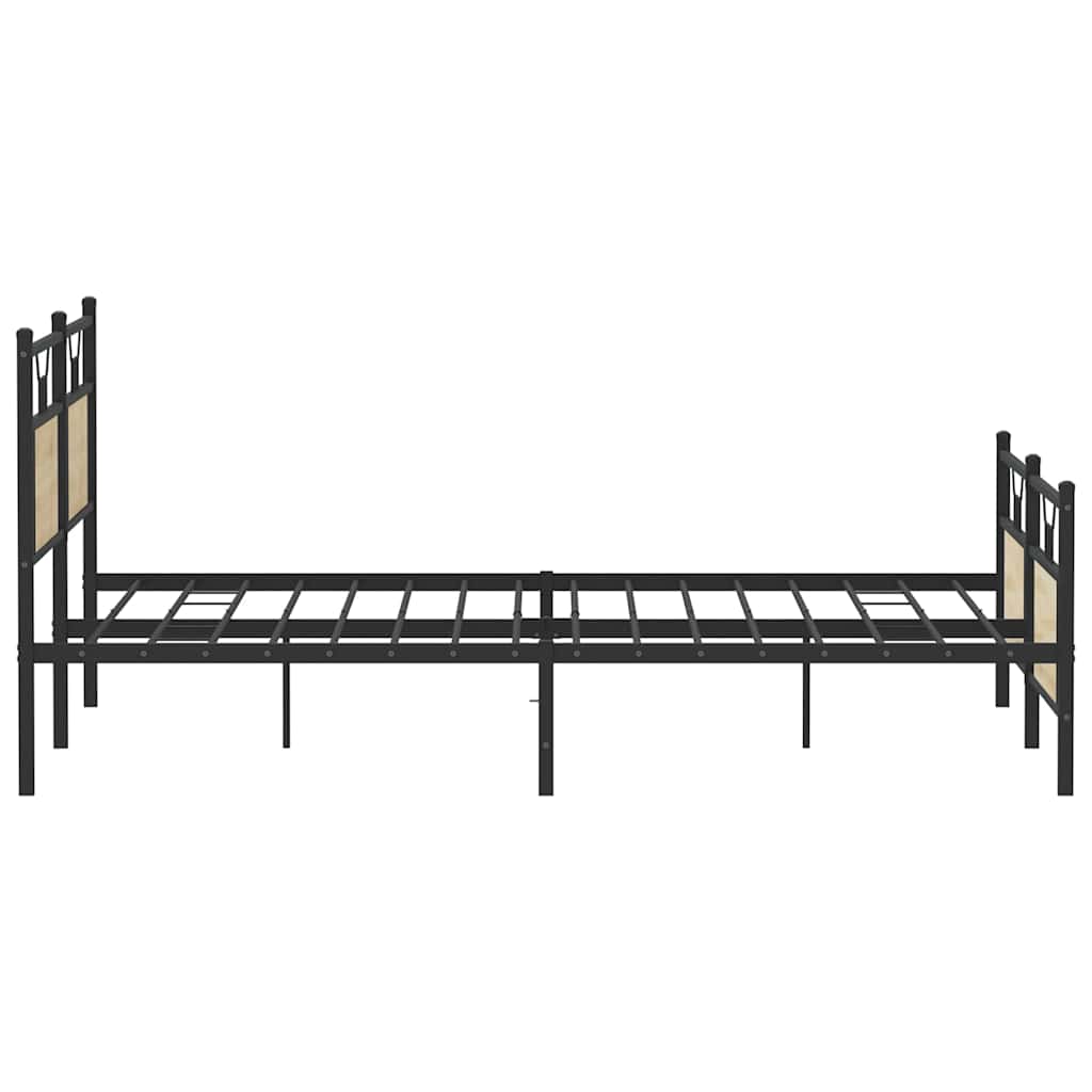 Sengeramme i metall uten madrass sonoma eik 180x200 cm