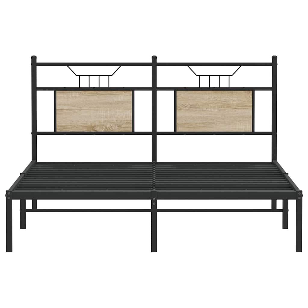 Sengeramme i metall uten madrass sonoma eik 183x213 cm