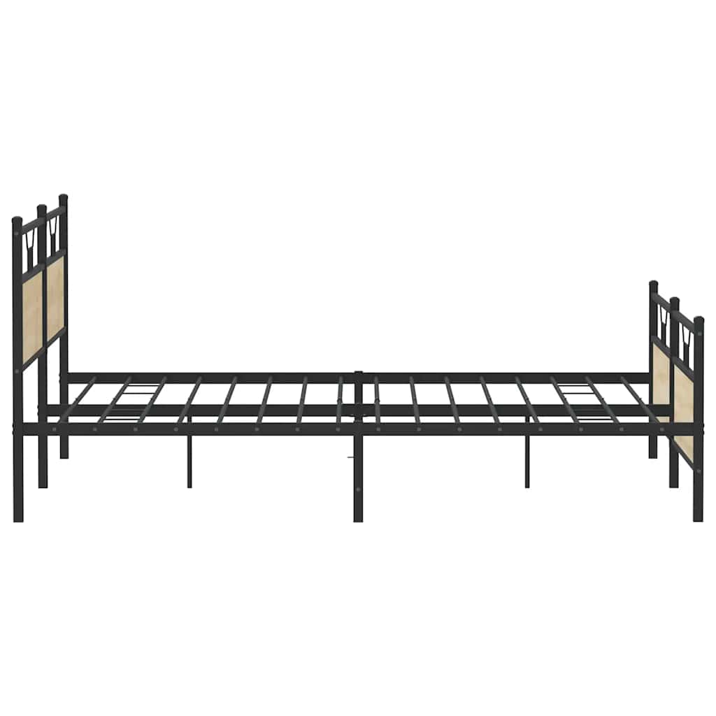 Sengeramme i metall uten madrass sonoma eik 200x200 cm