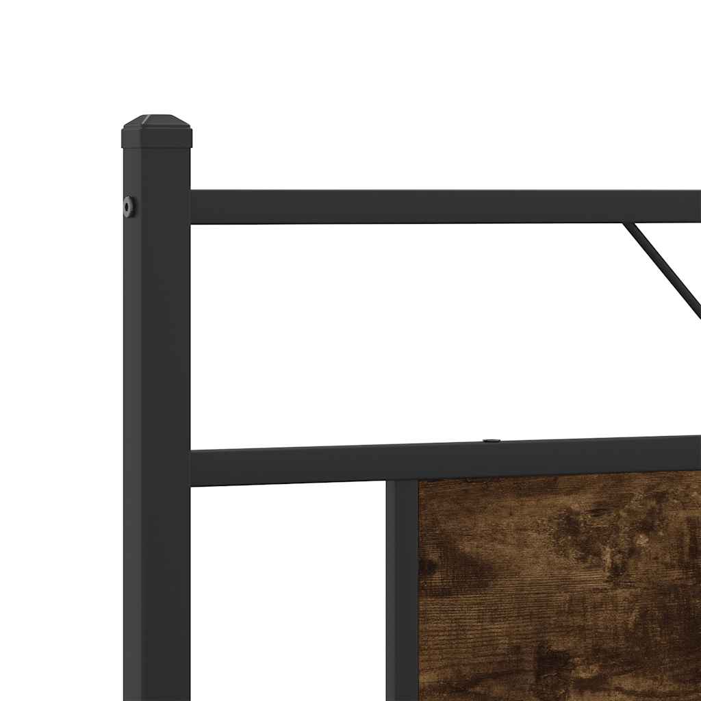 Sengeramme i metall uten madrass røkt eik 160x200 cm