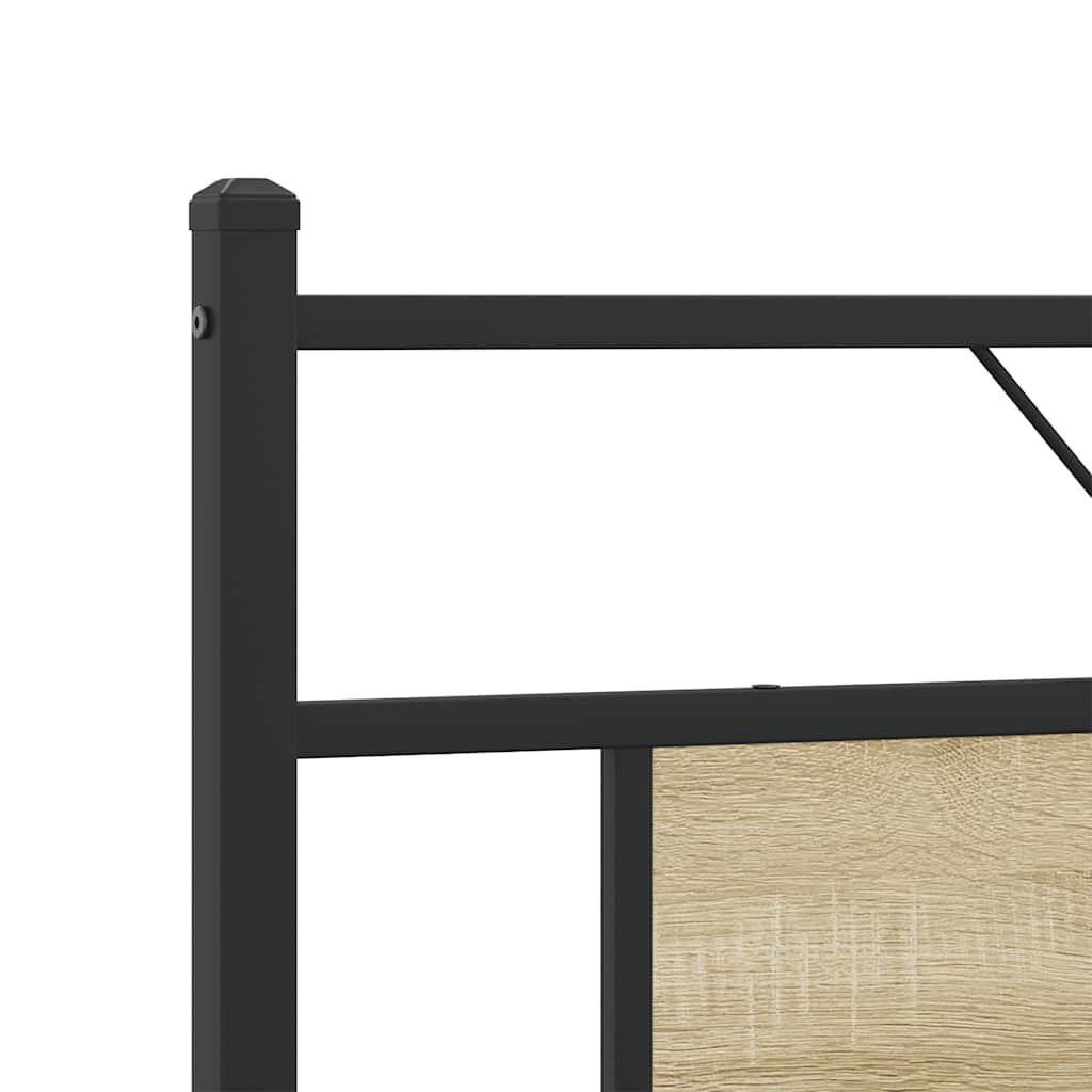 Sengeramme i metall uten madrass sonoma eik 183x213 cm