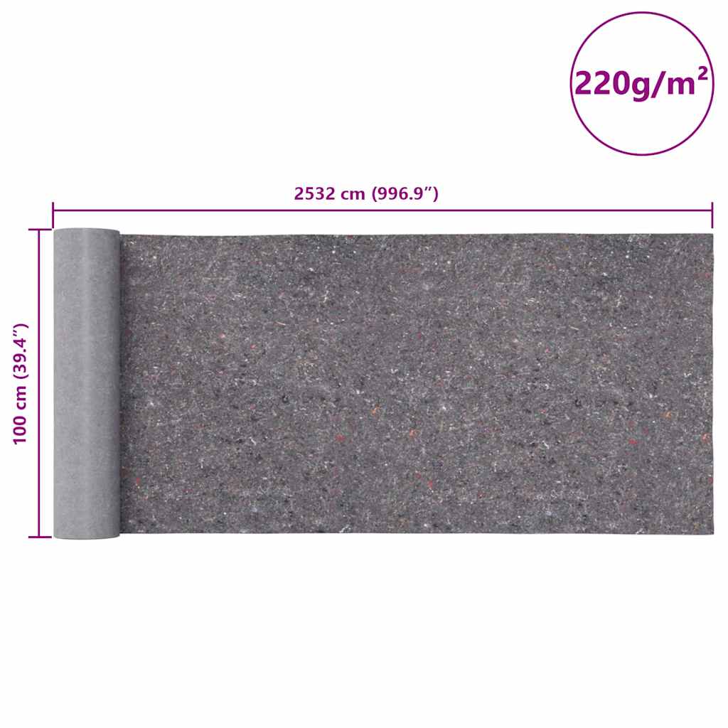 Sklisikker malematte 25 m 220 g/m² grå