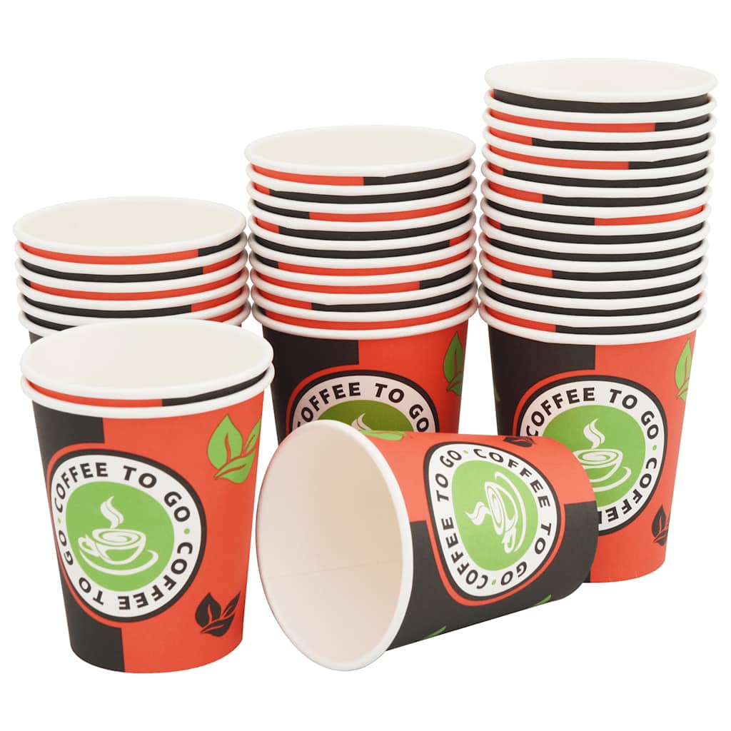 Papir kaffekopper med lokk 1000 stk 8oz 240 ml vidaXL