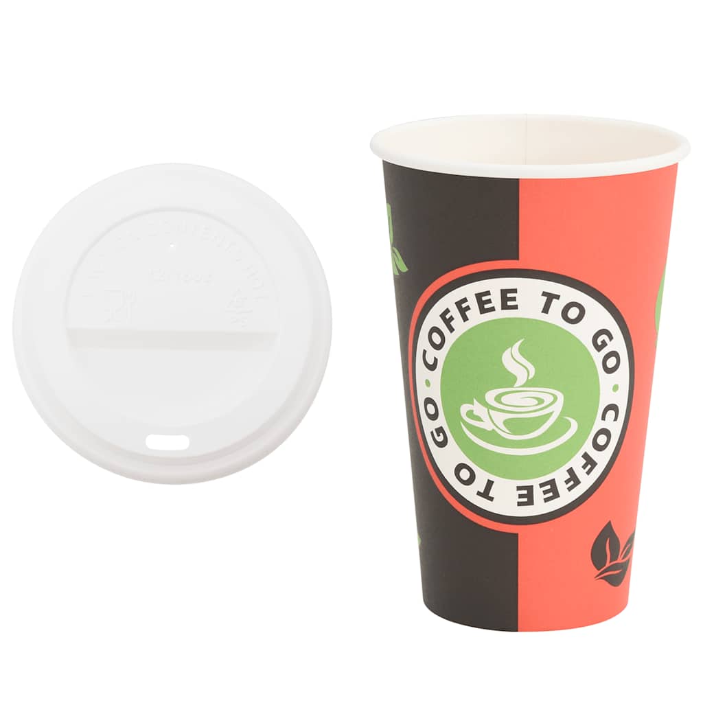 Papir kaffekopper med lokk 1000 stk 16oz 400 ml