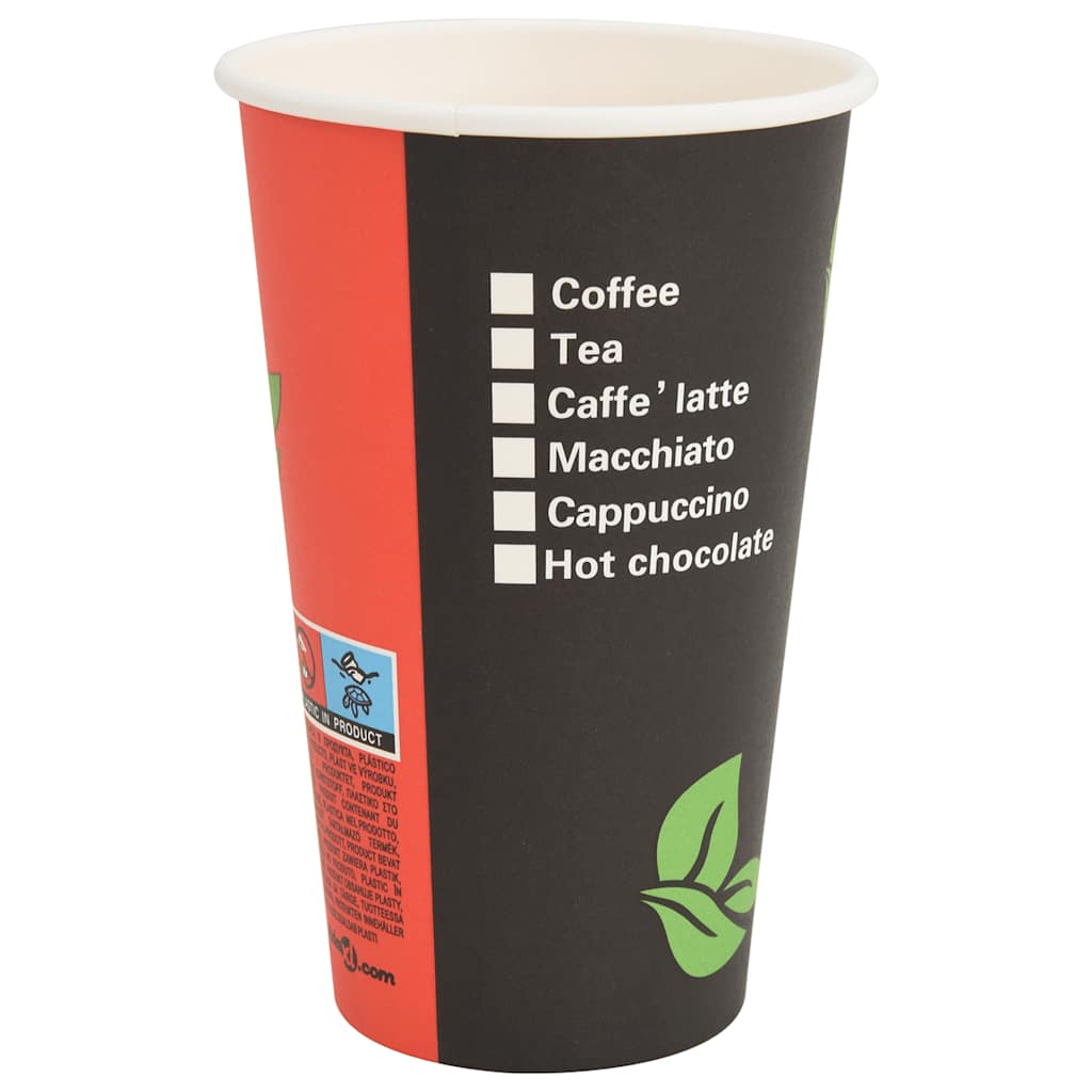 Papir kaffekopper med lokk 1000 stk 16oz 400 ml