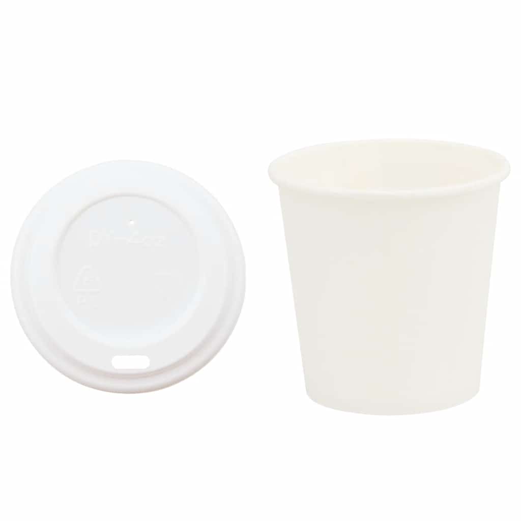 Papir kaffekopper med lokk 1000 stk 4oz 100 ml