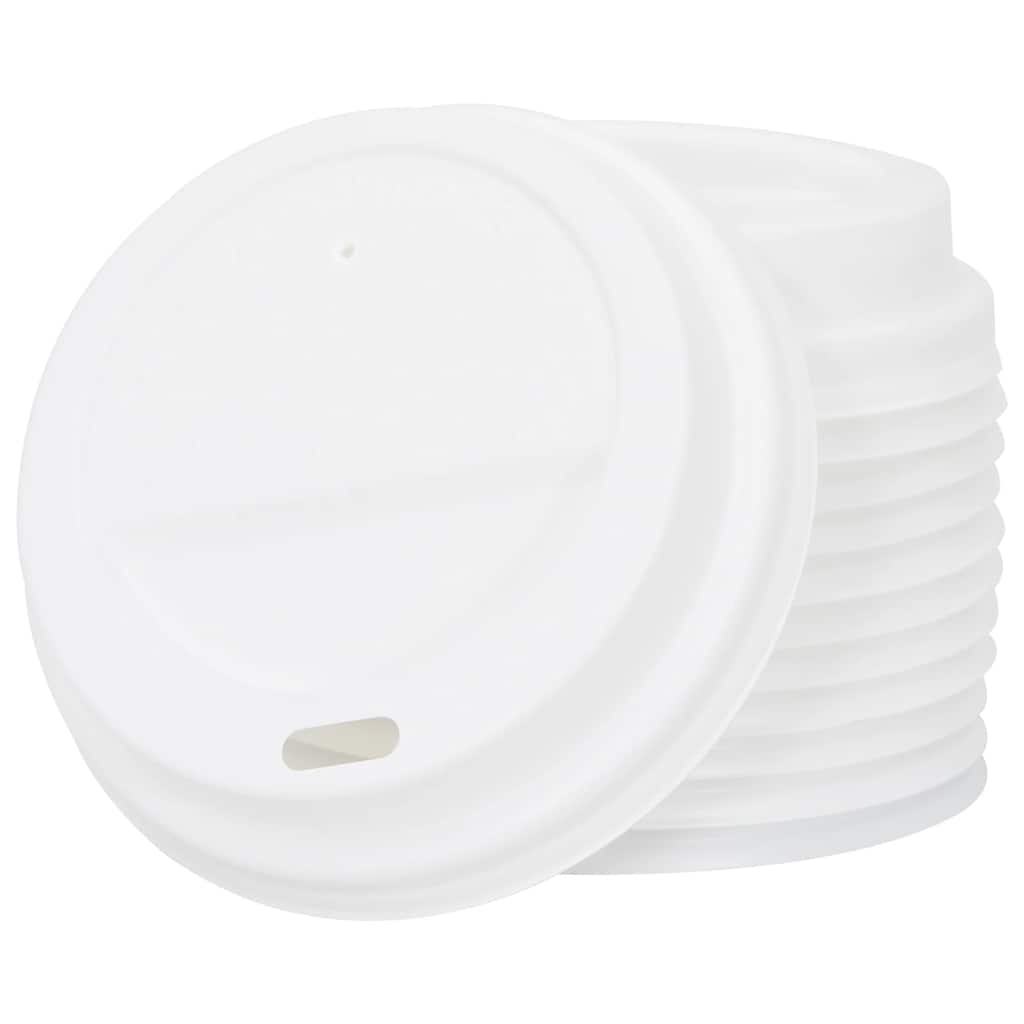 Papir kaffekopper med lokk 1000 stk 8oz 200 ml vidaXL