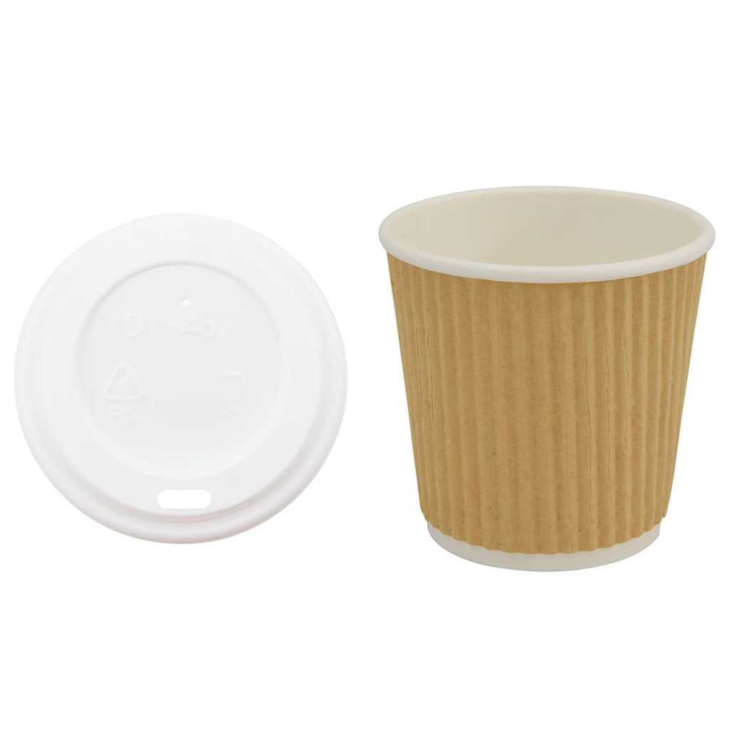 Papir kaffekopper med lokk 1000 stk 4oz 100 ml