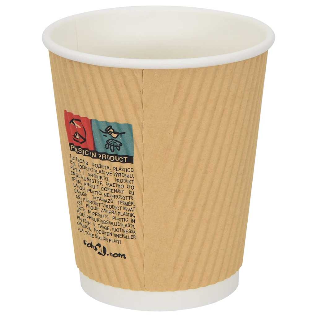 Papir kaffekopper med lokk 1000 stk 8oz 200 ml vidaXL