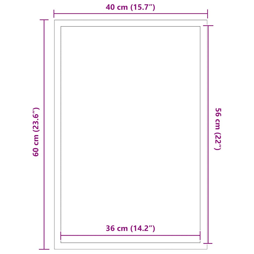 Dørmatte grå 40x60 cm