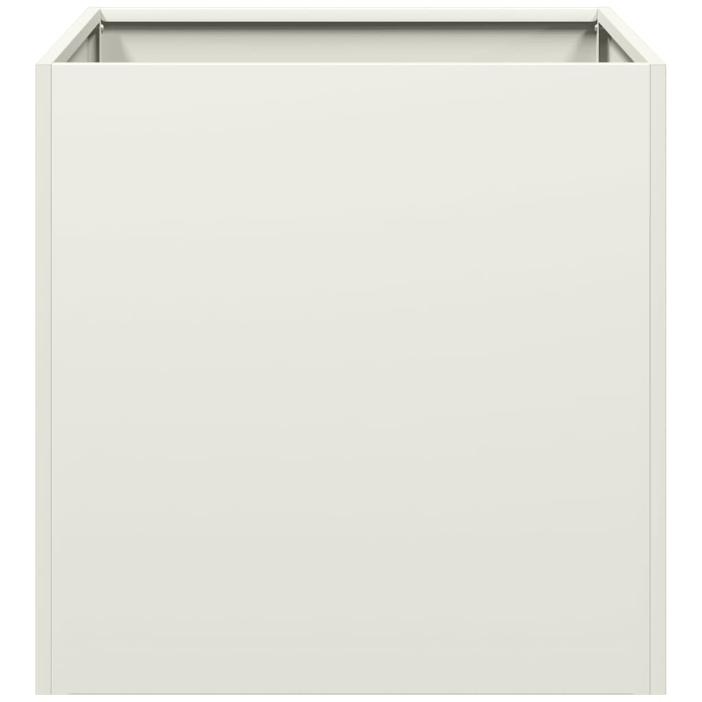 Plantekasse hvit 40x40x40 cm kaldvalset stål
