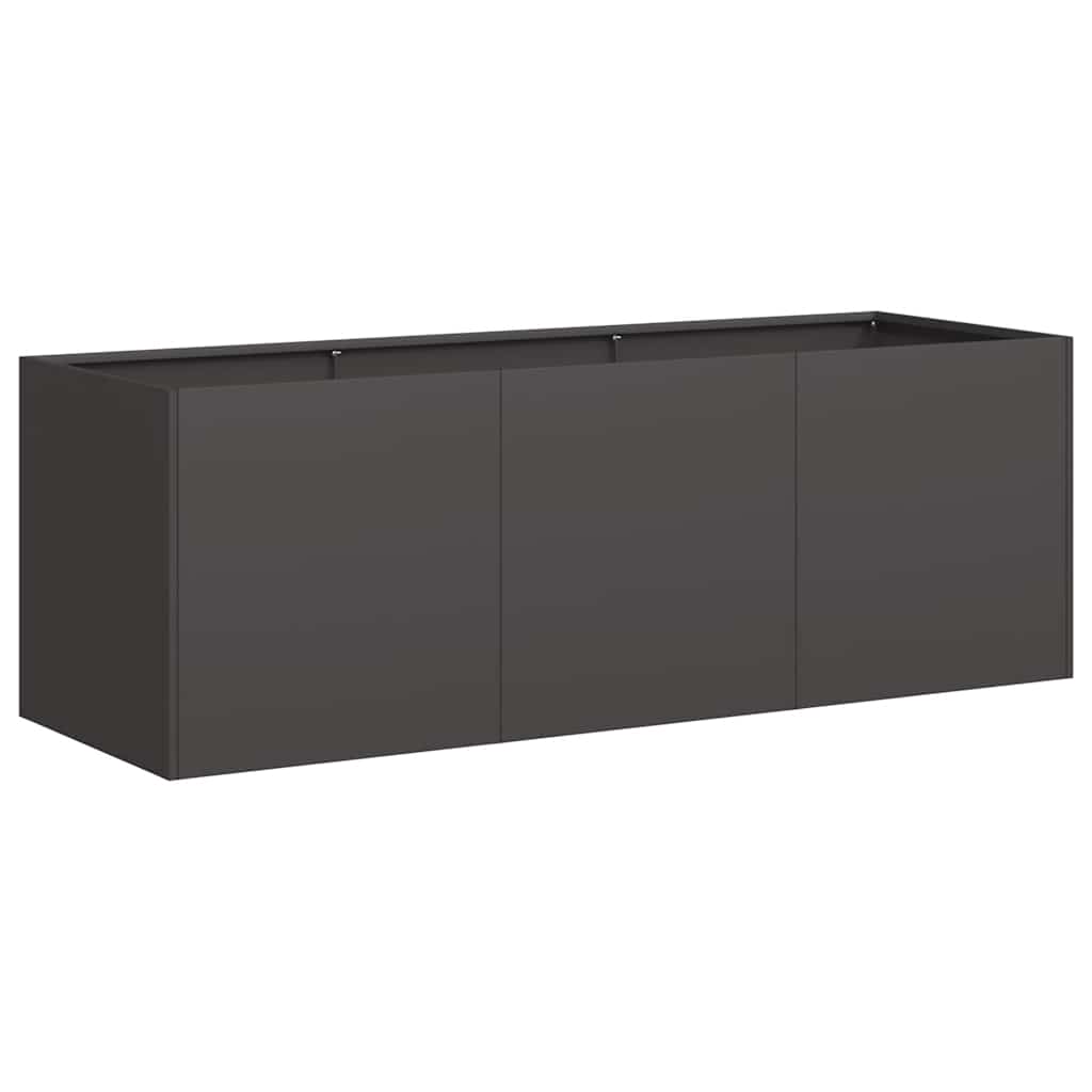 Blomsterkasse svart 120x40x40 cm kaldvalset stål