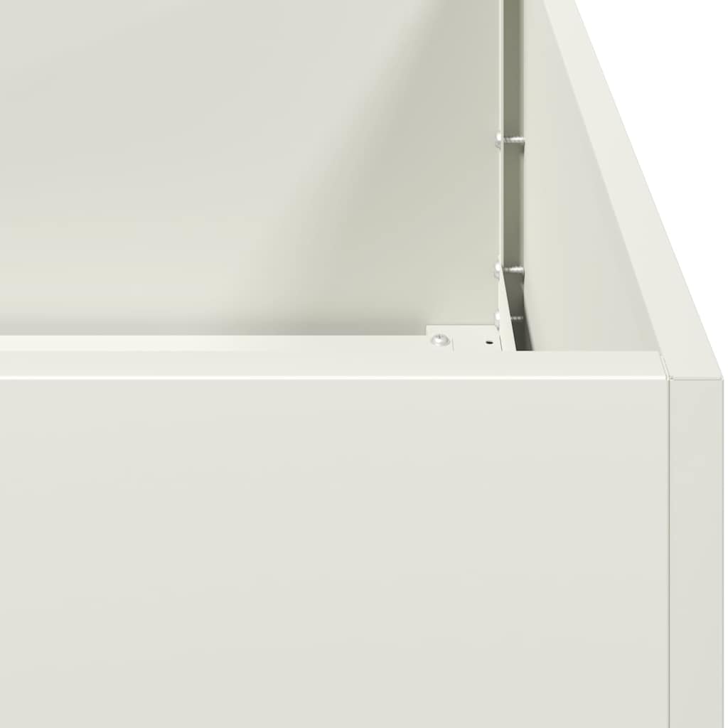 Plantekasse hvit 120x40x40 cm kaldvalset stål