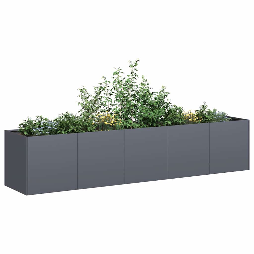 Blomsterkasse antrasitt 200x40x40 cm kaldvalset stål