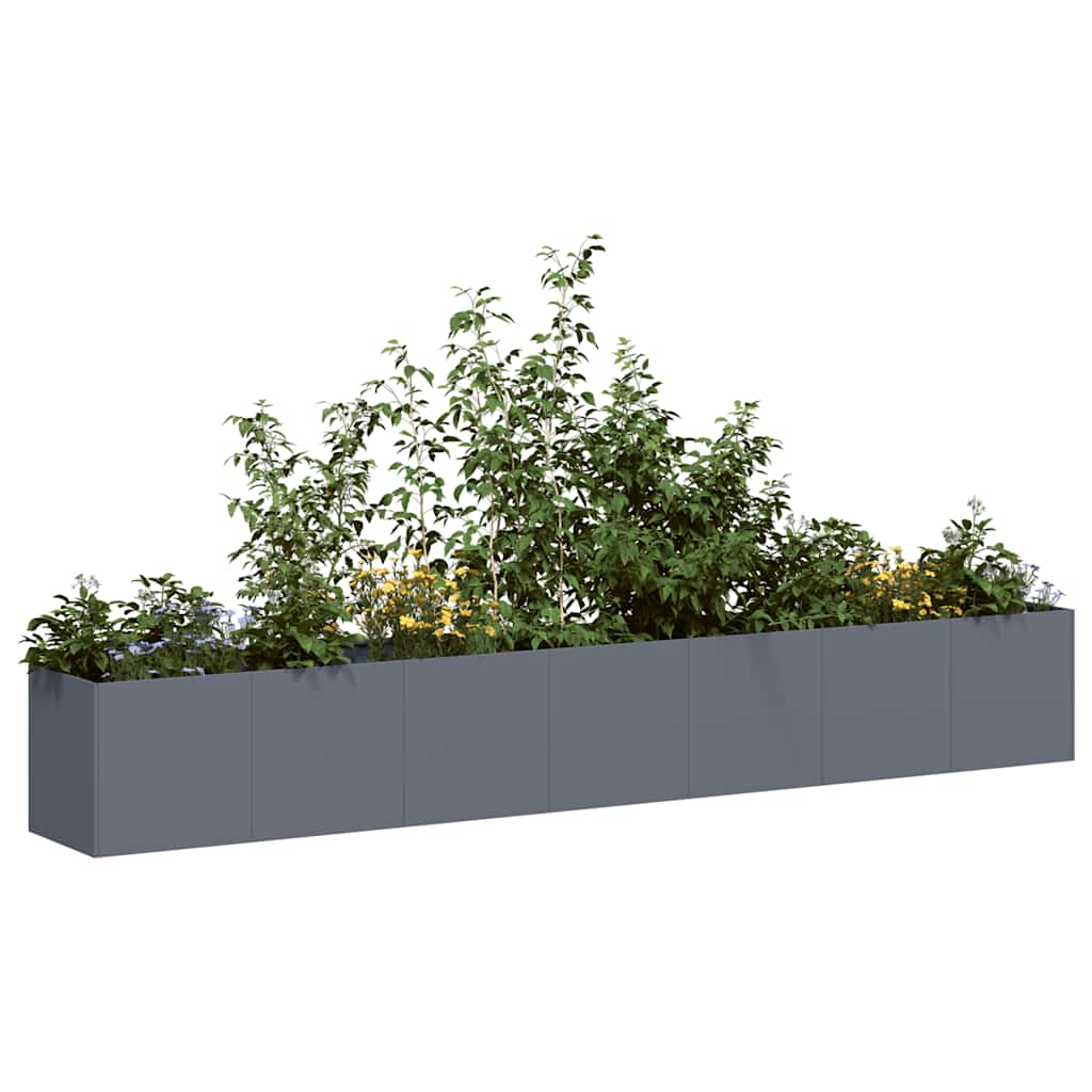 Plantekasse antrasitt 280x40x40 cm kaldvalset stål