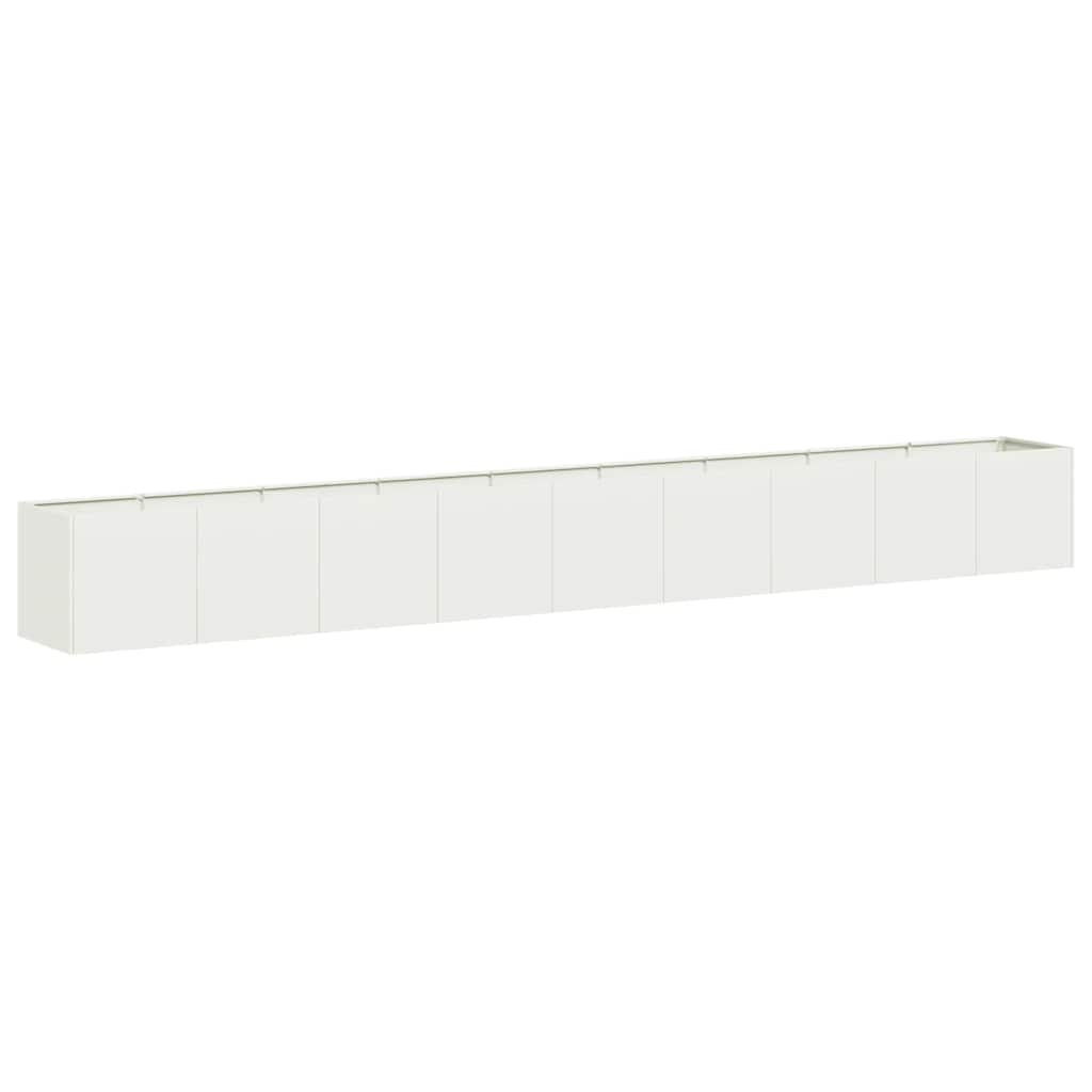 Plantekasse hvit 360x40x40 cm kaldvalset stål