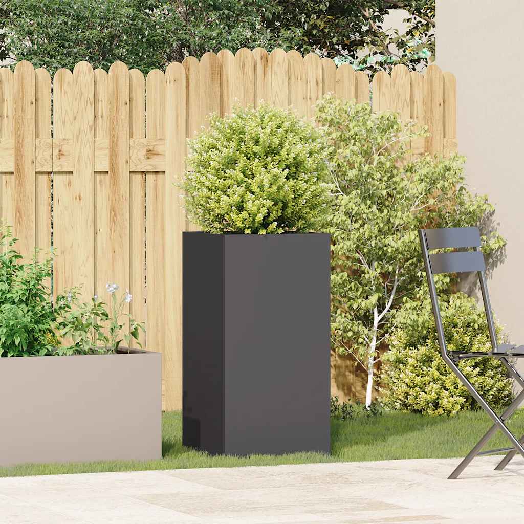 Plantekasse svart 40x40x80 cm kaldvalset stål