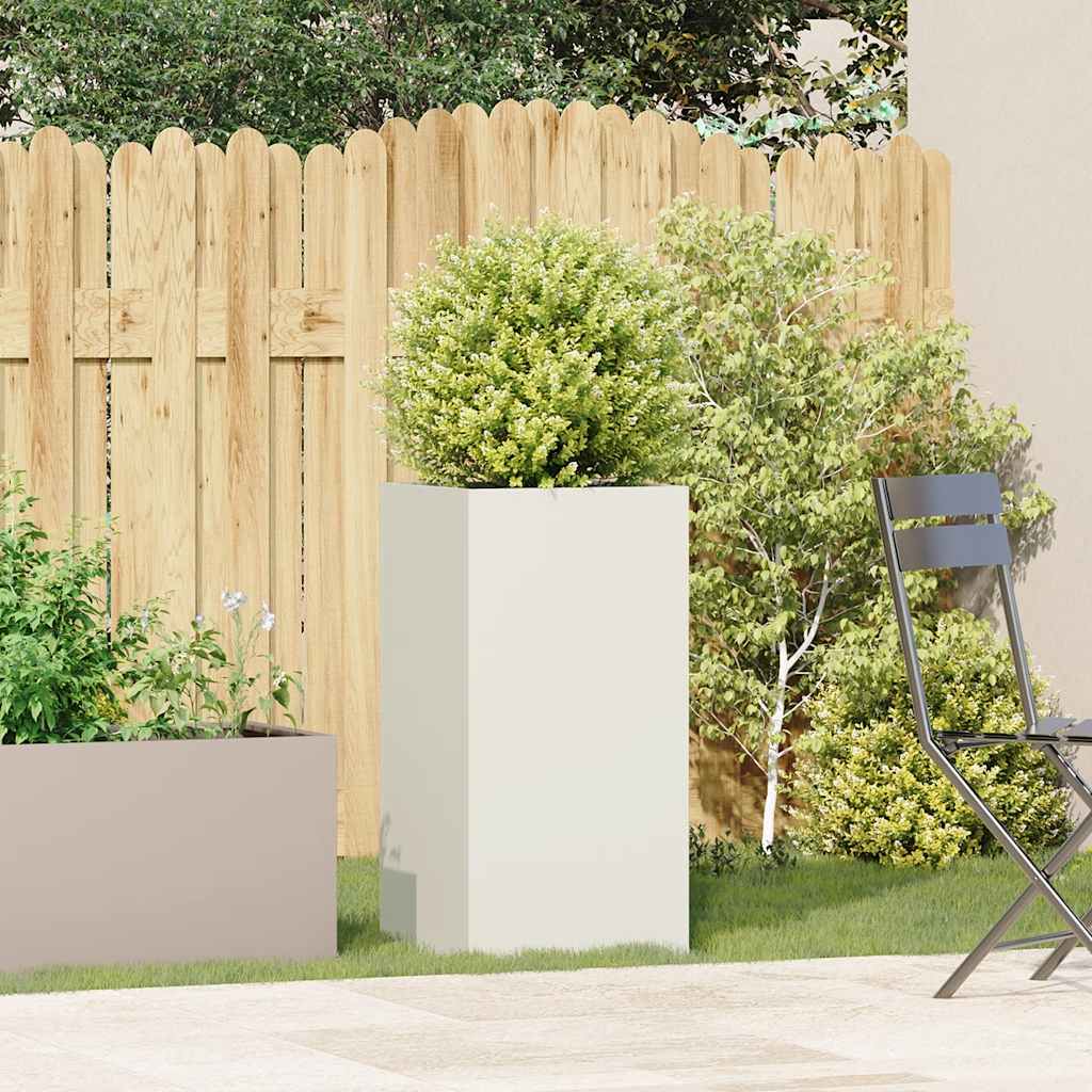 Plantekasse hvit 40x40x80 cm kaldvalset stål