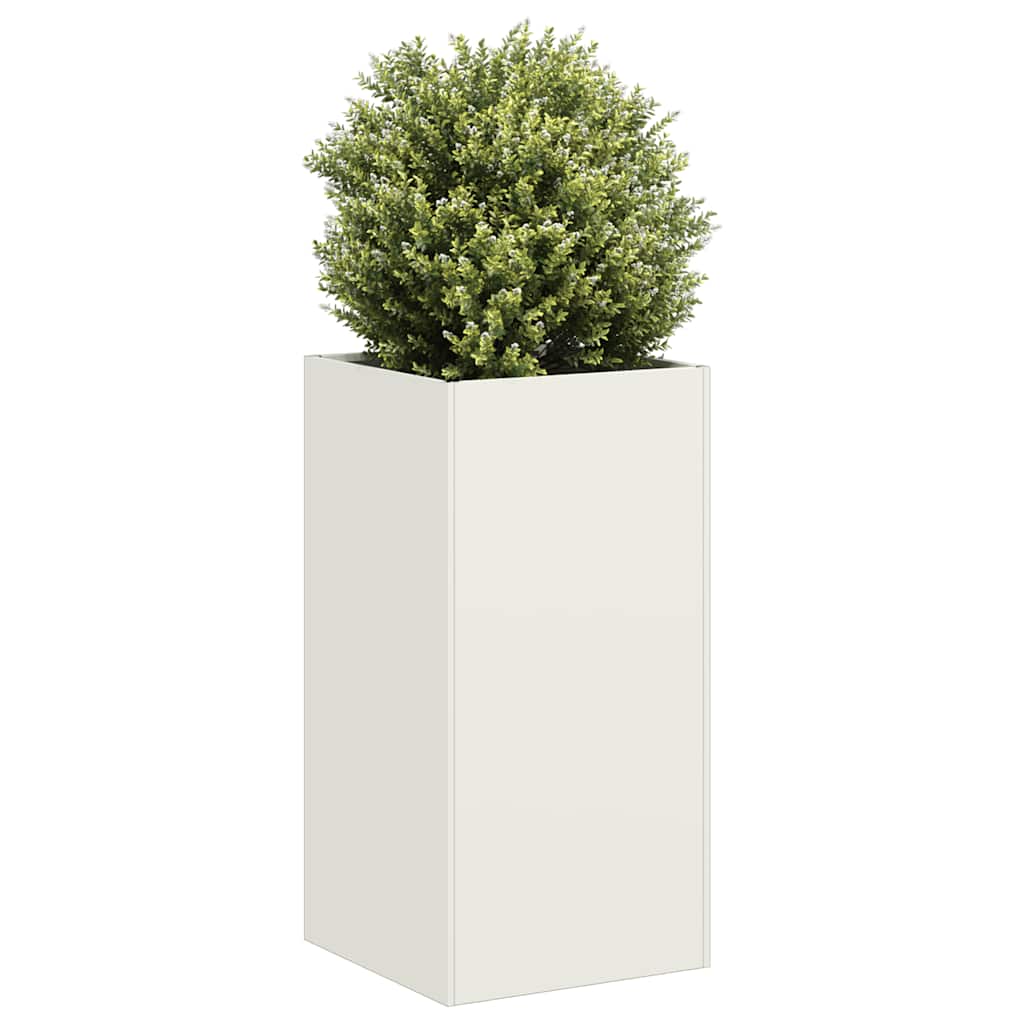 Plantekasse hvit 40x40x80 cm kaldvalset stål